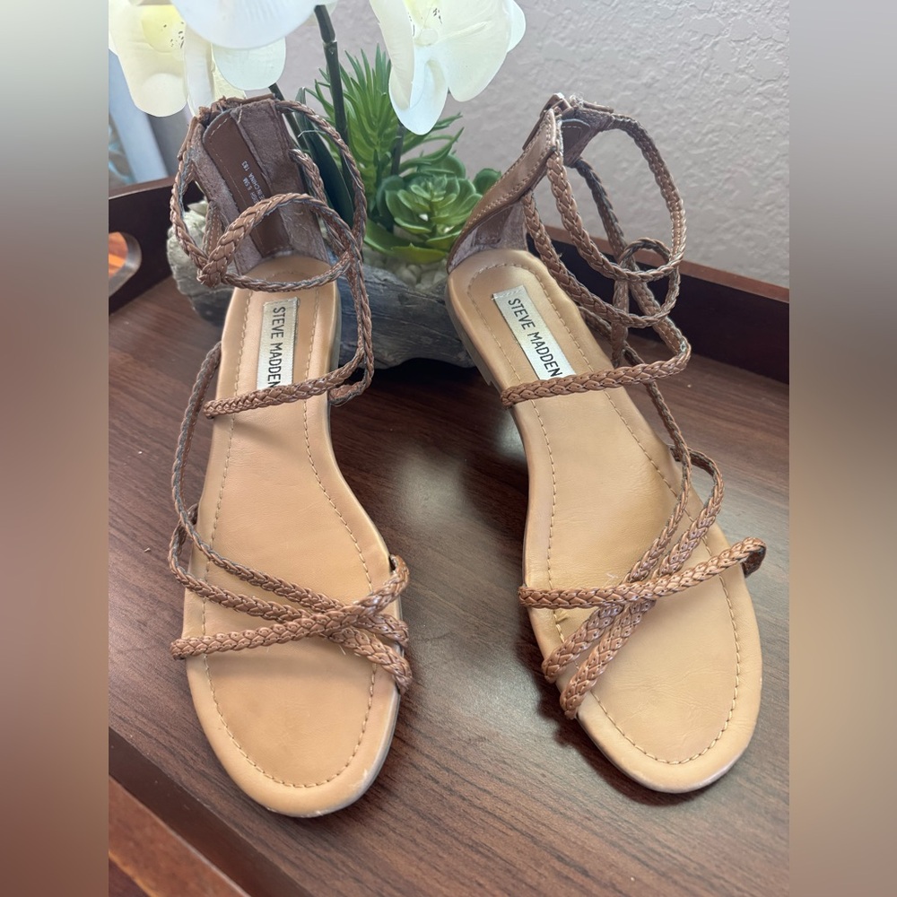 Steve Madden Tan Braided Sandals